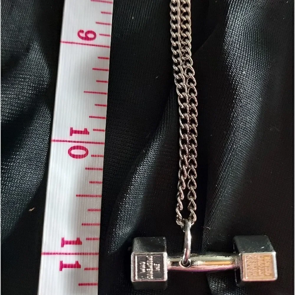 SILVER DUMBBELL SCRIPTURE NECKLACE